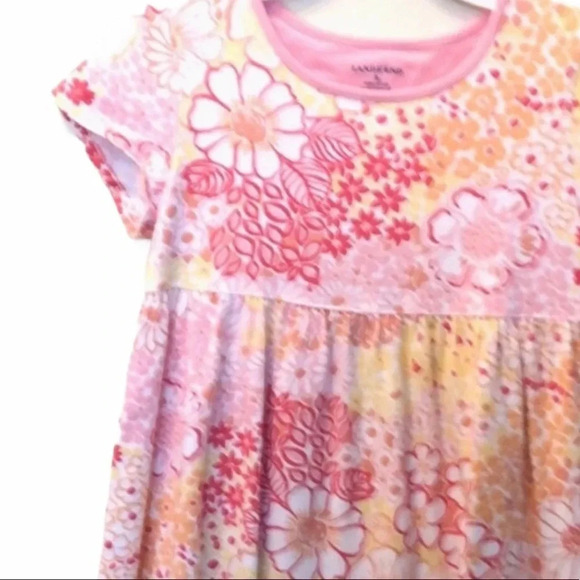 LANDS’ END EUC GIRLS FLORAL SUMMER BEACH CASUAL DRESSY PINK DRESSES DRES SIZE 5 - Picture 4 of 4